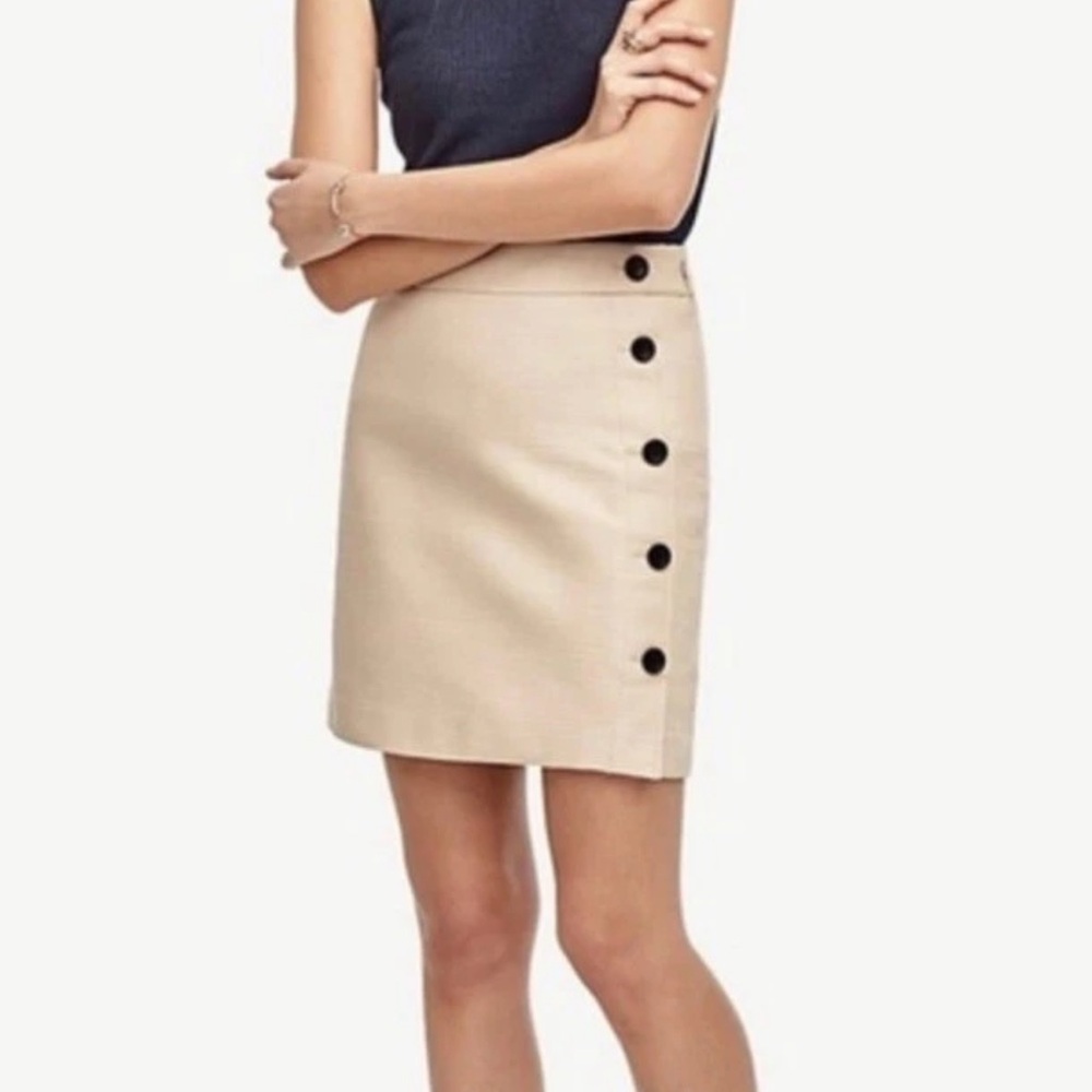 Ann Taylor Button-Accent Skirt